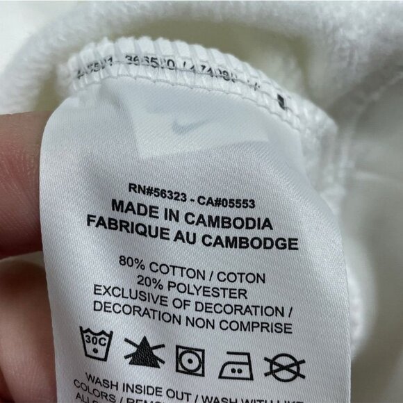 Nike Womens White Sweatshirt Logo Crewneck Small *flaw* d0973 - Picture 6 of 9